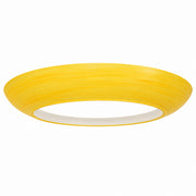 Gelbes ringförmiges Lampenglas aus mattem Glas Ø 32 cm als Ersatzglas für Deckenfluter