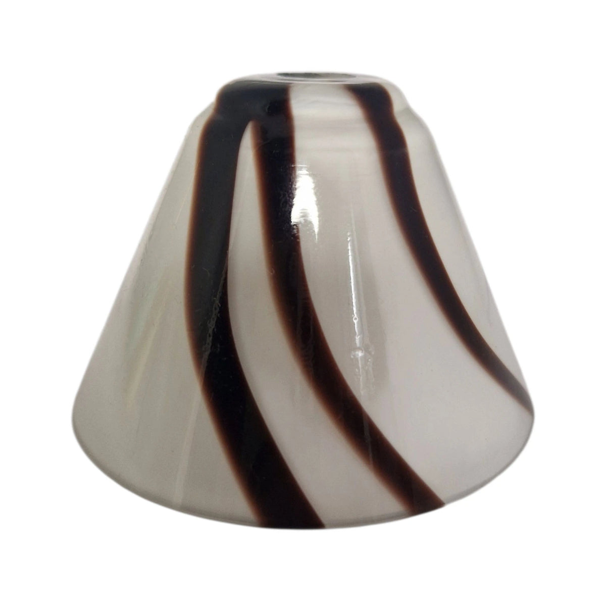 G4 Lampenglas aus Glas in Weiß Braun, Ø 70 mm, Höhe 55 mm, 10 mm Mittelloch für Deckenlampe, Wandleuchte und Tischleuchte