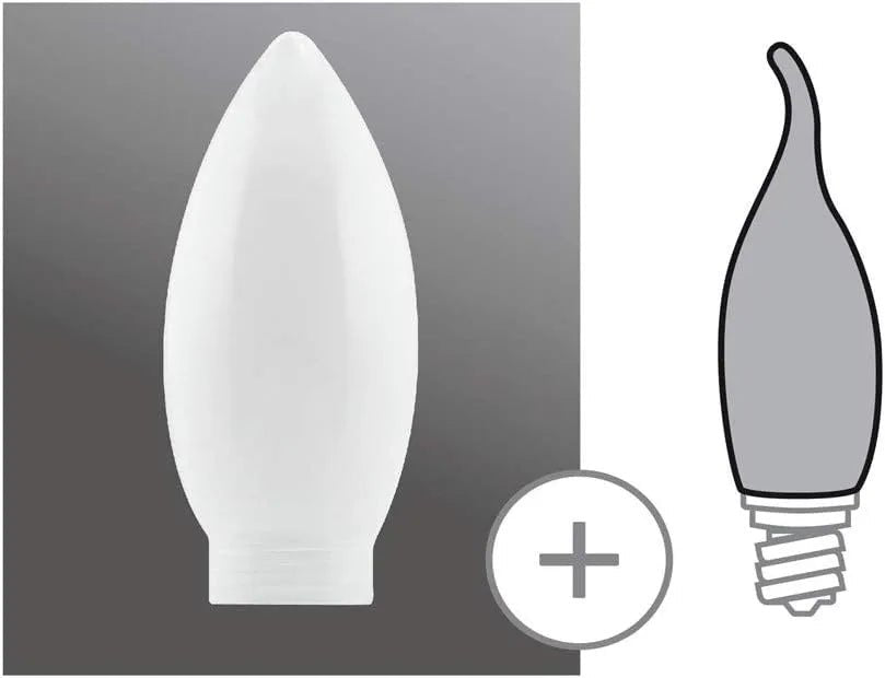 Lampenglas Kerzenform opal matt für Paulmann Basic-Sockel 875.76