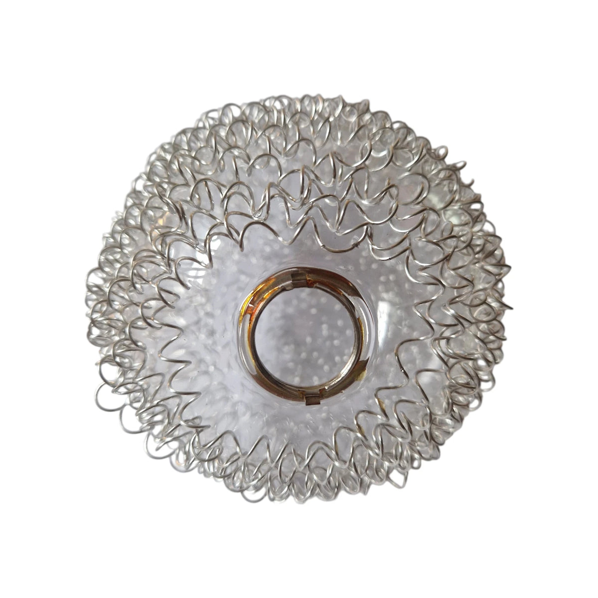 Lampenglas Glaskugel transparent mit Drahtkugel silber Ersatz 