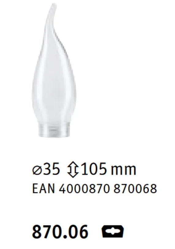 Lampenglas Kerze Windstoß mit Schraubgewinde Glas klar 10,5 cm Paulmann 870.06 lampenschirm glas kerze mit zipfel