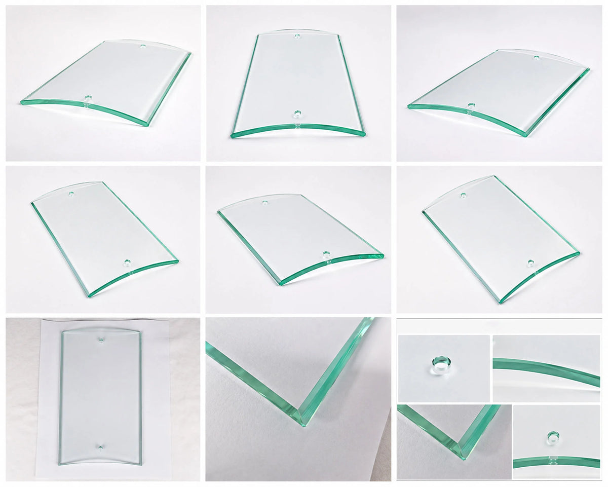 Maßzeichnung Ersatzglas Contra 93700 mit 2 Befestigungslöchern