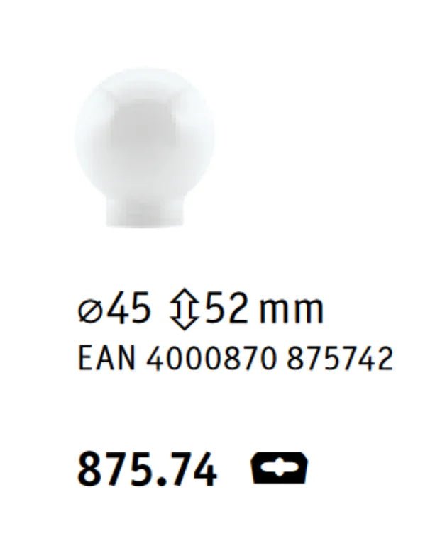 Lampenglas mit Schraubgewinde Tropfen Kugel 45mm Glas satin matt Paulmann 875.74