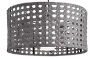 XXL Lampenschirm Outdoor Korb-Optik grau 60cm E27 Kunststoff