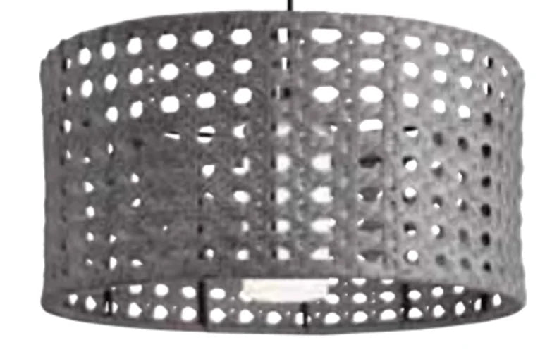 XXL Lampenschirm Outdoor Korb-Optik grau 60cm E27 Kunststoff