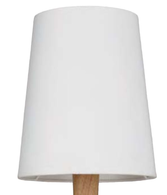 Original Sompex Villeroy & Boch Lampenschirm e14 weiß aus Stoff auf Tischleuchte montiert