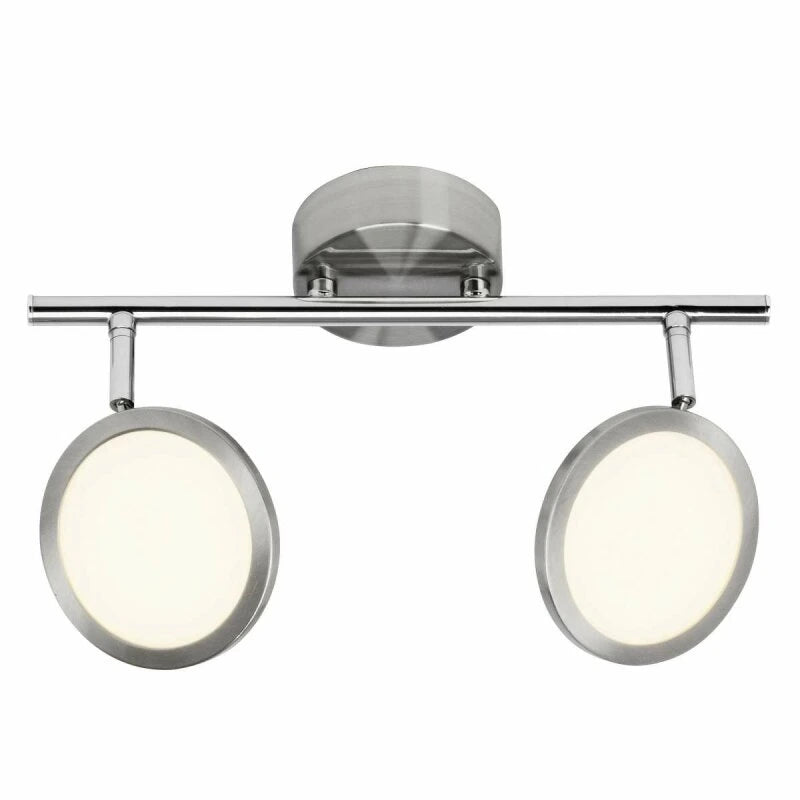 LED Deckenstrahler 2-flammig schwenkbar 1000lm 3000K – Nickel matt – Pluto Brilliant