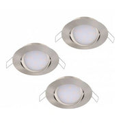 EGLO MUNIZ 32806 LED Einbaustrahler 3er Set in Nickel matt – schwenkbare Deckenspots mit 6W und 500 Lumen
