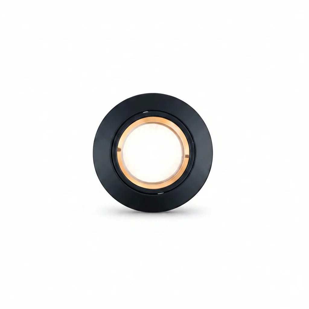 LED Decken Einbaustrahler GU10 230V schwarz rund – Einbaustrahler IP20, schwenkbar, dimmbar, 49mm