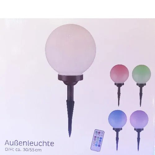 LED Kugelleuchte mit Erdspieß XXL 30cm Farbwechsler – Außenleuchte 