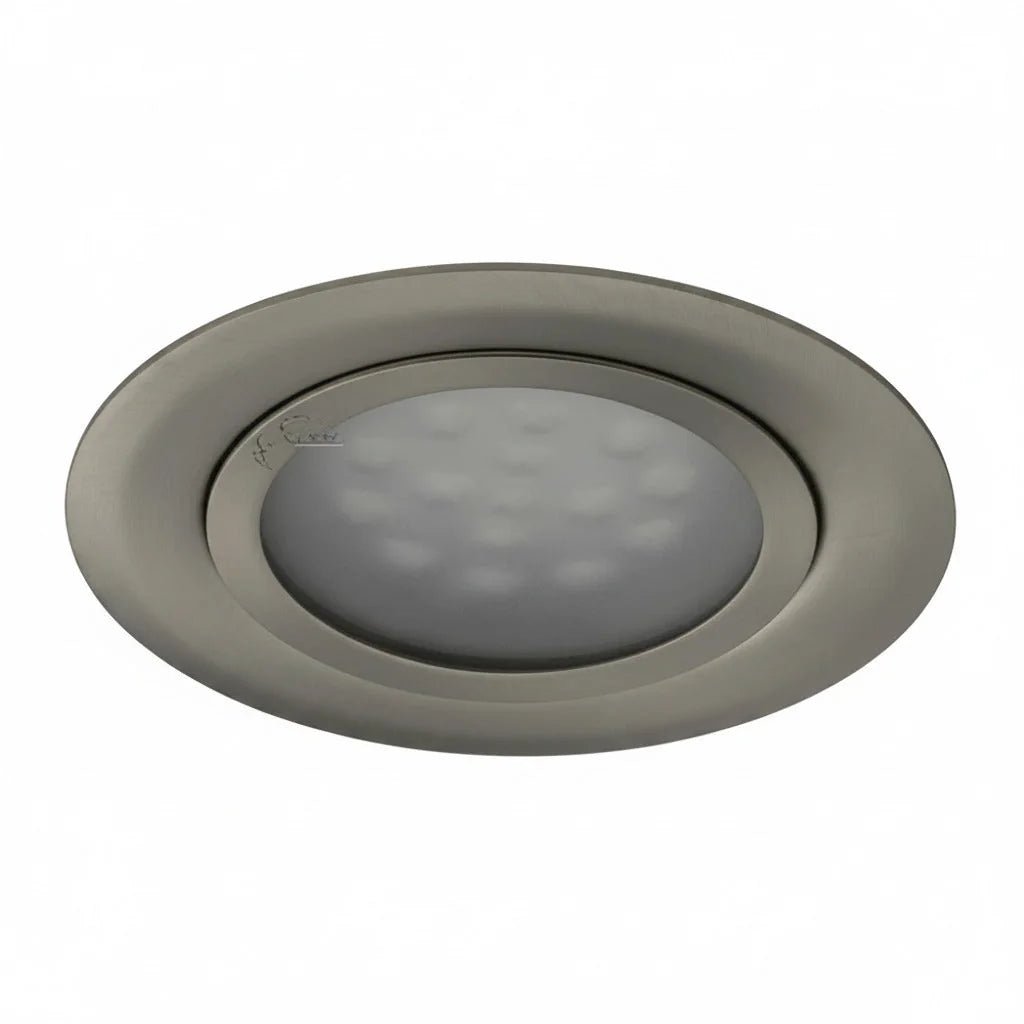 LED Möbeleinbauleuchte MEBLED Rund 12V – Einbaustrahler IP20, schwenkbar, dimmbar
