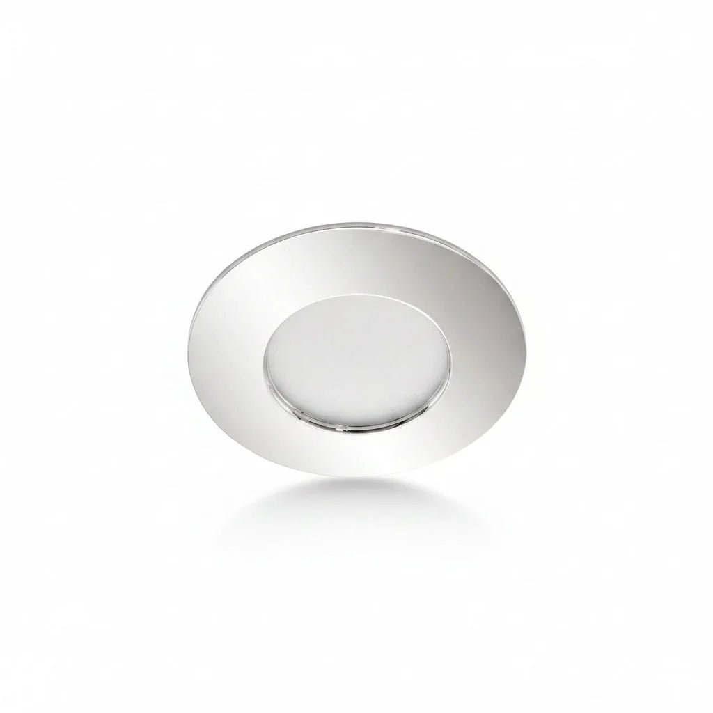 LED Einbauspot dimmbar per Schalter ohne Dimmer Chrom IP44 – Einbaustrahler IP44, schwenkbar, dimmbar, 30mm