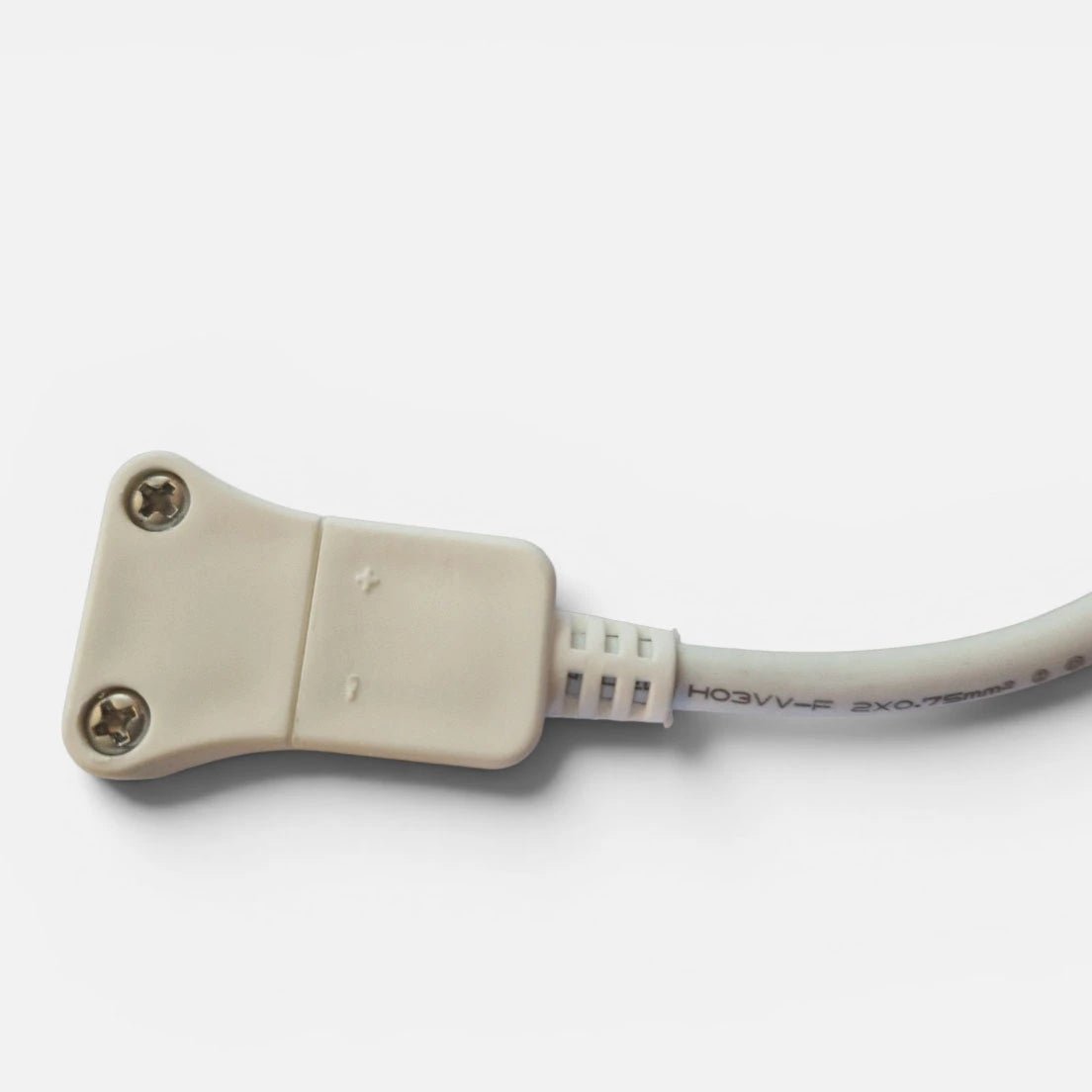 connector led streifen 11mm breit 6mm hoch 230v 2-polig flexibler kabel verbinder 70cm weiss mit-plus minus pol luma brilliant leuchten 50842/75 4004353159398