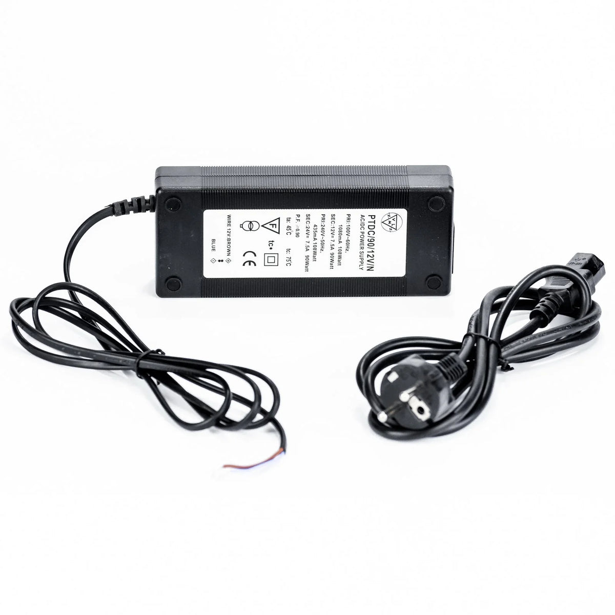 LED Trafo 1080mA 90W / 12V 7.5A 108W / 24V LED Transformator mit Schukostecker – LED-Treiber 24V 12V dimmbar