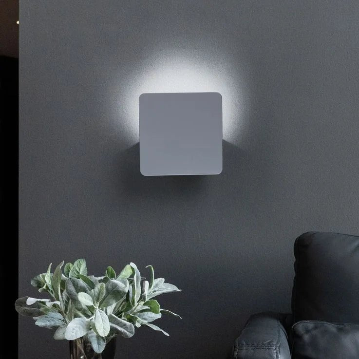 Indirekte LED Wandlampe flach eckig Aluminium 