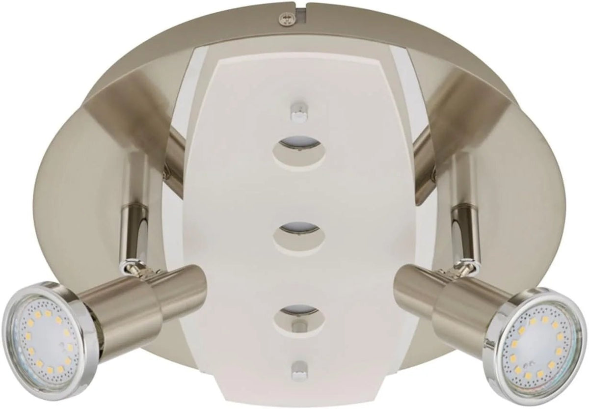 led deckenleuchte combi 5flg rund nickel matt 25cm durchmesser briloner 3602-058