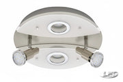 led deckenleuchte rund nickel matt mit 2 led strahlern birnen auswechselbar gu10 briloner 3653-042