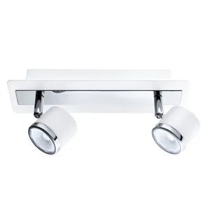 LED Deckenstrahler Pierino weiß Chrom 2flg 27cm Eglo 94557 warmweiß 3000K mit 2 strahlern drehbar