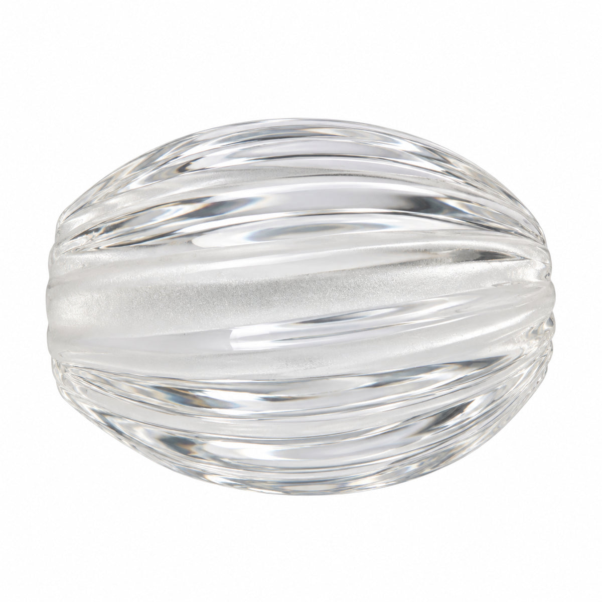G4 Glasschirm transparent eiförmig mit dekorativer Rillenstruktur