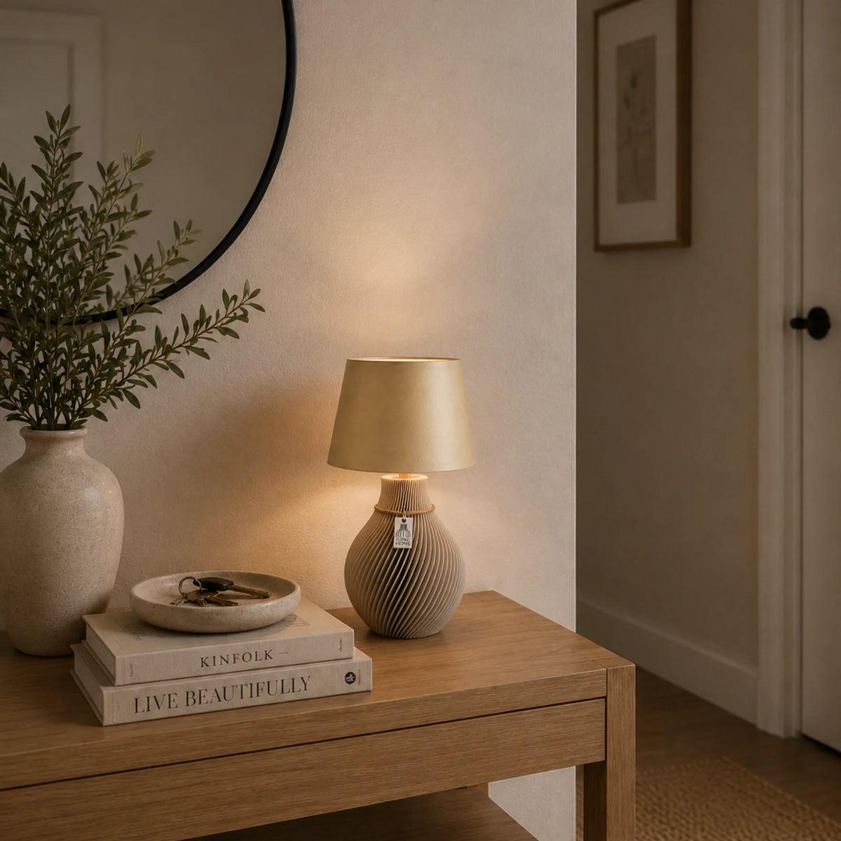 Light & Living Stoffschirm Gold im modernen Interior