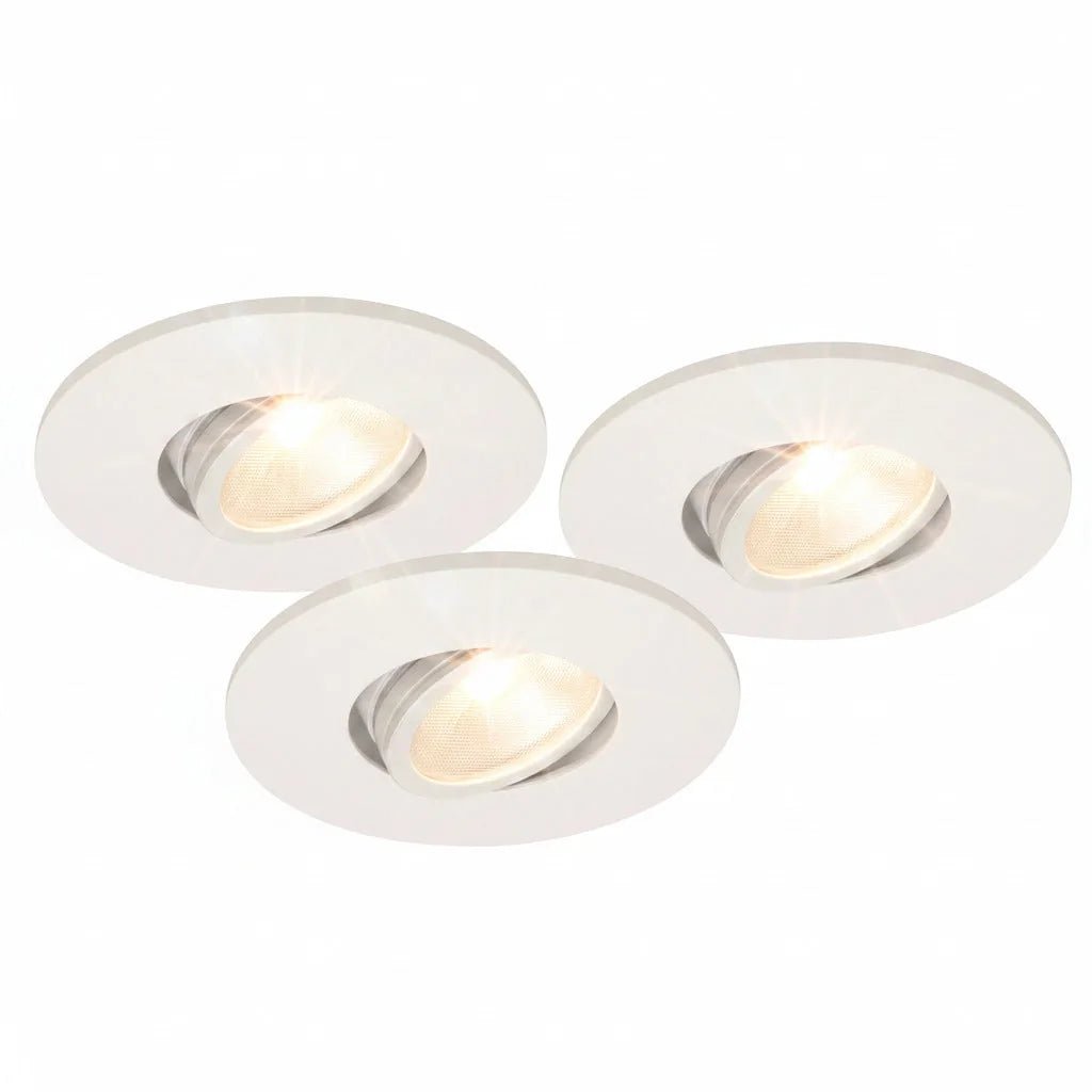 3er Set LED Spots dimmbar weiß schwenkbar 18W IP44 MD-350 – Einbaustrahler IP44, schwenkbar, dimmbar