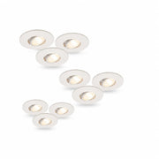9-delige set LED-inbouwspots MD-350 – dimbaar, zwenkbaar, IP44, warmwit 2700 K, wit van Malmbergs