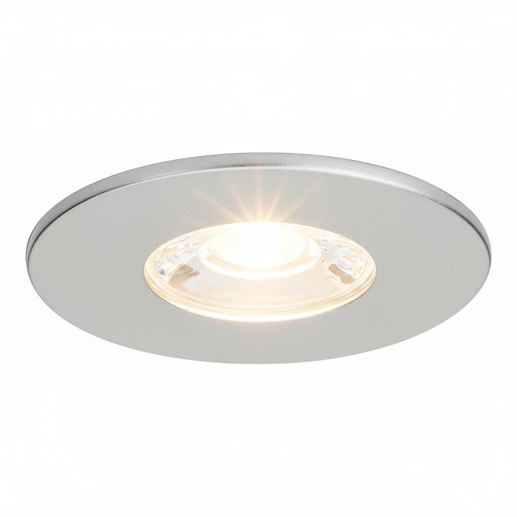 MD-881 LED Einbauspot silber dimmbar 4,5W 80mm warmweiß IP44 – Einbaustrahler IP44, dimmbar, 80mm