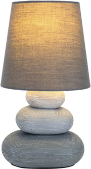 Näve STONEY Tischleuchte aus grauer Keramik, 31 cm hoch, dekorative Wohnraumlampe mit E14-Fassung