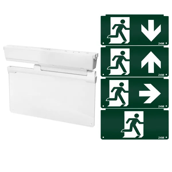 Notbeleuchtung LED Fluchtwegbeleuchtung 3,6W – 3h Akku – 4 Piktogramme Notausgang Rettungszeichen – Aigostar