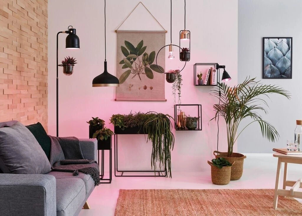 LED Wachstumslampe E27 mit rötlich rosa Pflanzenlicht