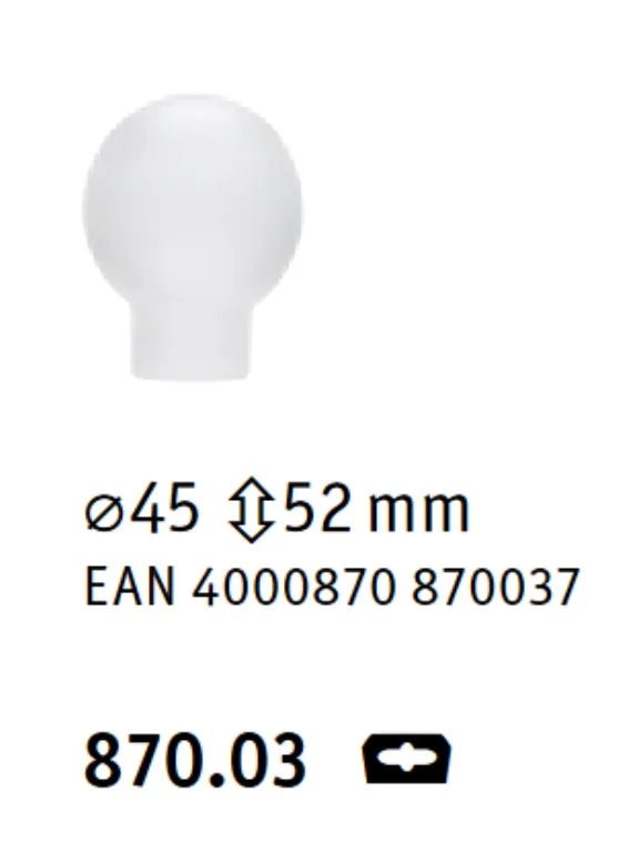 Lampenglas mit Schraubgewinde Tropfen Kugel 45mm Durchmesser 52mm hoch Glas opal matt Paulmann 870.03 4000870870037