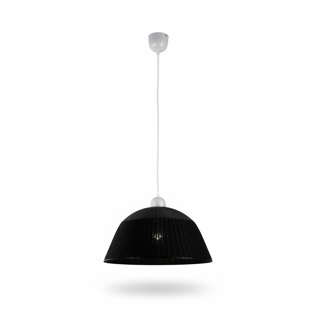 RATTAN87 Schwarz 1flg. Pendelleuchte Pendellampe Hängeleuchte Hängelampe Rattan Klassik E27 – Pendelleuchte dimmbar, E27