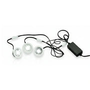 Set van 3 mini led-inbouwspots 3×1 W koudwit – ultraplat – IP43 – incl. transformator