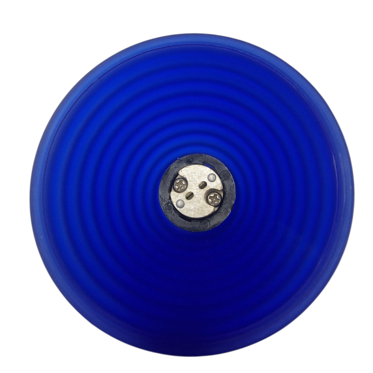 Seilstrahler 12V GY6.35 Fassung mit blauem Glas Ø 85 mm | Seilsystem niedervolt Spot Lampenglas dunkelblau konisch geriffelt