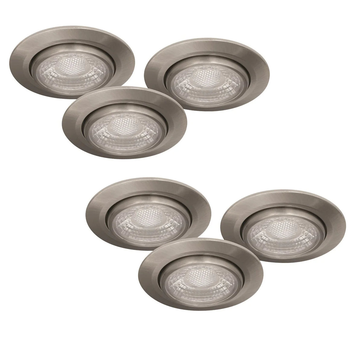 6er Set LED Einbaustrahler dimmbar schwenkbar silber IP44 MD-13 – Einbaustrahler IP44, schwenkbar, dimmbar