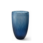 Glazen vaas blauw 28 cm – bloemenvaas van glas, mondgeblazen & handgeslepen | Dinah