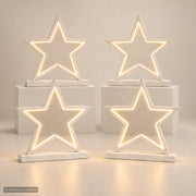 4er Set Sompex Lucy LED Sterne 53 cm in Weiß mit warmweißer Beleuchtung, KI-generiertes Anwendungsbeispiel