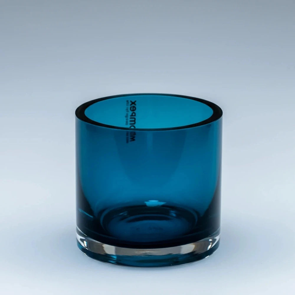 SPARK Dekoglas Glas Dunkel Blau Teelichthalter – Vase / Glasvase / Deko-Vase – stilvolles Wohnaccessoire & Dekoartikel aus Eu
