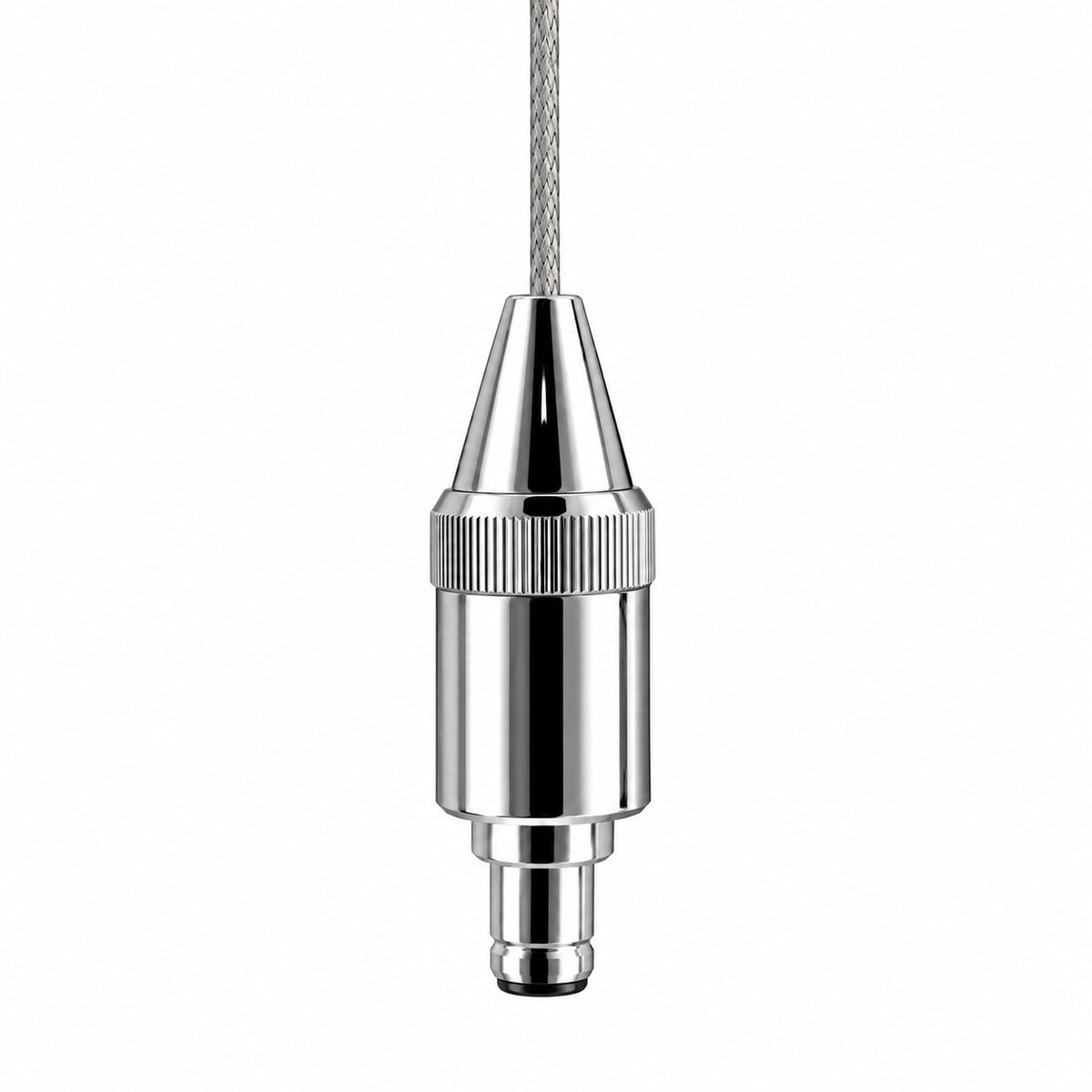 BRUCK SINA Spezial-Steckanschluss in Chrom für passende BRUCK HIGH-LINE VIA FLEX-LINE und andere kompatible 12V Lichtsysteme