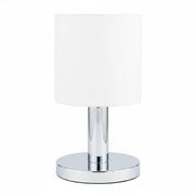 Stoff Tischleuchte in Chrom mit Touch Dimmer Nada Tischlampe