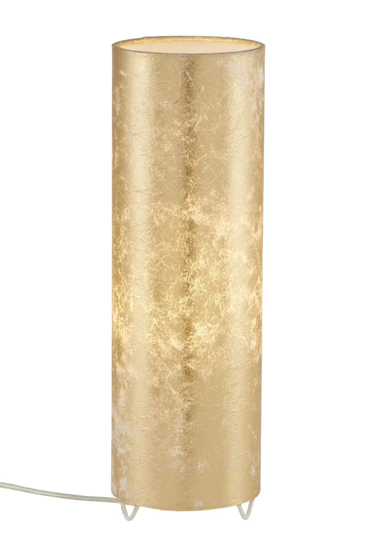Tischlampe gold zylinder blattgold E27 mit steckerkabel und schalter briloner 7711-017 schmal hoch 