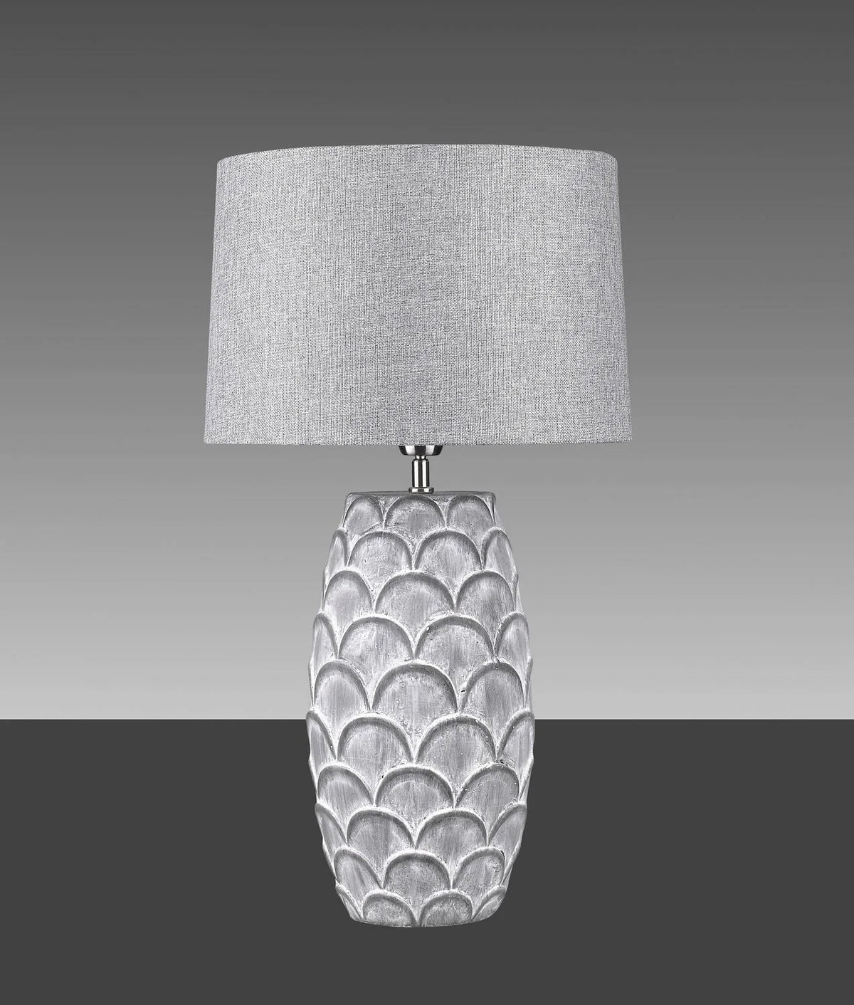 Hockerleuchte MENA GRIGGIO Beton-Keramik Grau Tischlampe