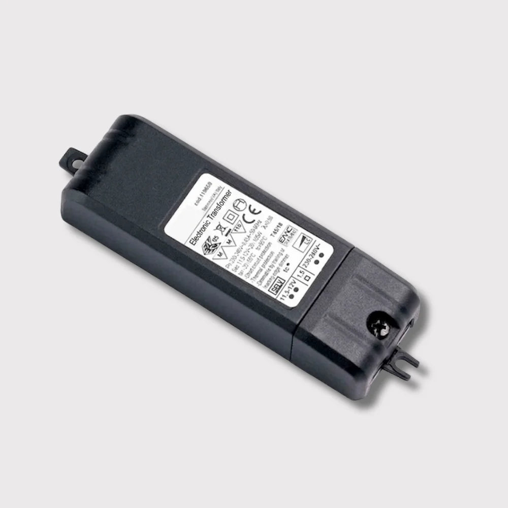 12-Volt-Transformator für Halogenlampen und ausgewählte LED-Leuchtmittel zur sicheren Stromversorgung von Beleuchtungssystemen