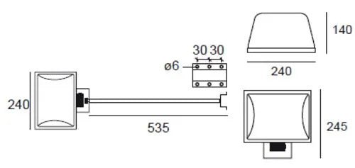 Displayleuchte Wandstrahler Virgola 2x18W