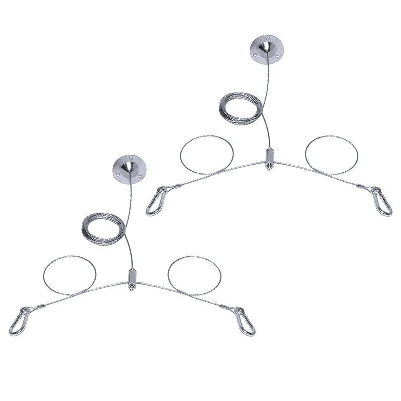 Seilabhängung verstellbar LED Panel 2er Set max 10 Kg Montageset 1,5m Karabinerhaken 