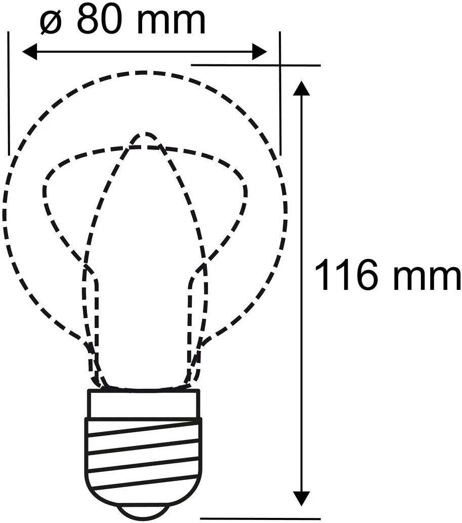 maßzeichnung pflanzen leuchtmittel e27 paulmann 287.33 8cm durchmesser 11,6 cm hoch 