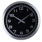 Wanduhr Schwarz Aluminium Bahnhofsuhr Ø˜25cm Blacky NeXtime