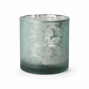 Windlicht Vase aus Glas in Grün-Silber in hochwertiger Produktansicht